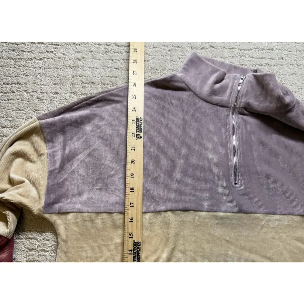 Staccato Pullover Sweater Womens Large Multicolor Striped L/S Casual 1/4 ZIP - Picture 6 of 7